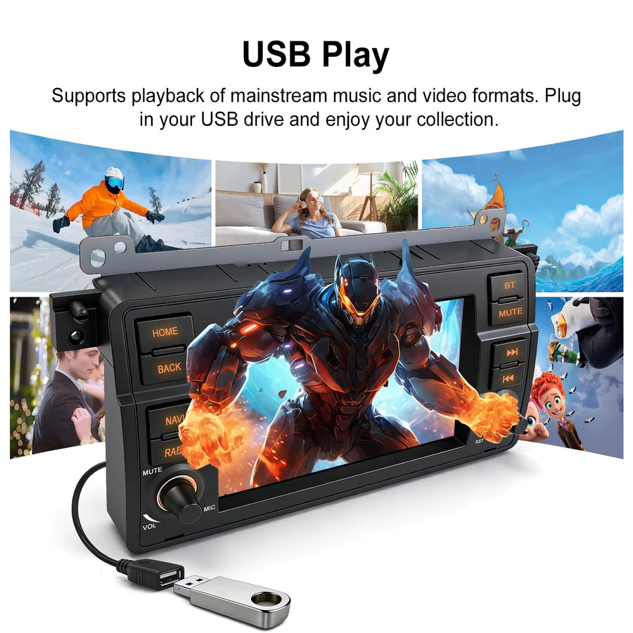 Ezonetronics 7 Zoll Linux IPS Autoradio für BMW E46 1998-2006 und M3 2000-2006 mit kabellosem CarPlay, Android Auto und Bluetooth in Schwarz - Bild 5