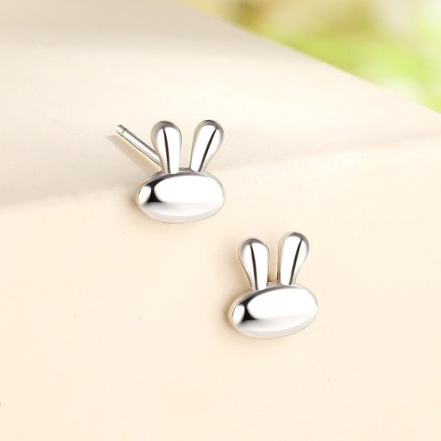 Lucky Star Jewelry Ohrringe, Silber, Kaninchen, Damen, weiß - Bild 1