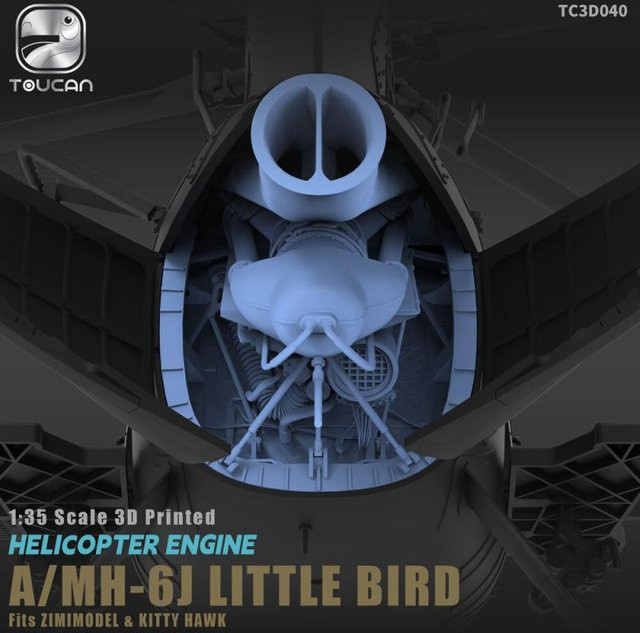 Toucan Model Helicopter Engine A/MH-6J Little Bird, Fahrzeug, Grau, Kunststoff - Bild 1
