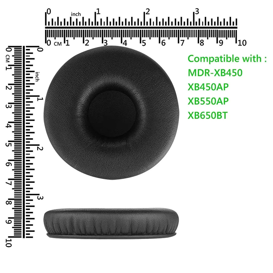 Sony Ersatz-Ohrpolster aus Proteinhaut und Memory-Schaum in Schwarz für MDR-XB550AP, MDR-XB450AP, MDR-XB650BT und MDR-XB450 Kopfhörer - Bild 2
