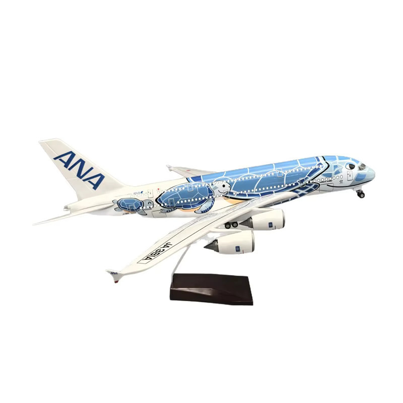 ART CROWN MODEL ANA Flugzeug, Druckguss, Maßstab 1:160, Orange/Blau/Gelb - Bild 1