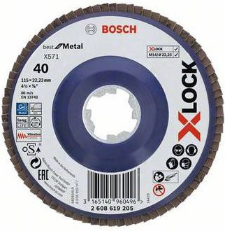 Bosch Fächerschleifscheibe X571 Best for Metal Durchmesser: 115 mm, Körnung: 40 - Bild 1