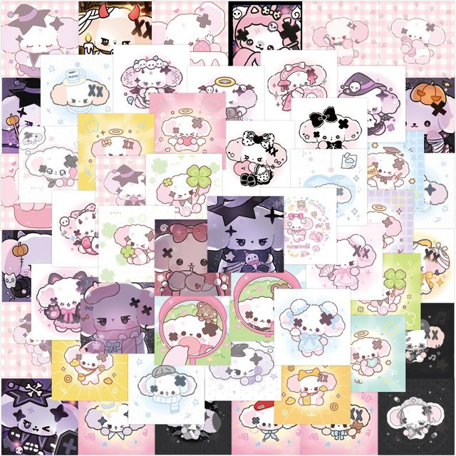 63 Stück Nonomochi Hunde Aufkleber Set mit niedlichen Welpen Motiven in Multicolour für Laptop, Gepäck und DIY-Projekte - Bild 1