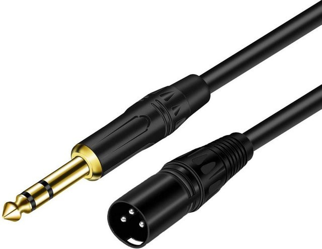 Stereo-Audiokabel von okdeals mit 6,35 mm TRS-Stecker auf XLR-Stecker in Schwarz - Bild 1