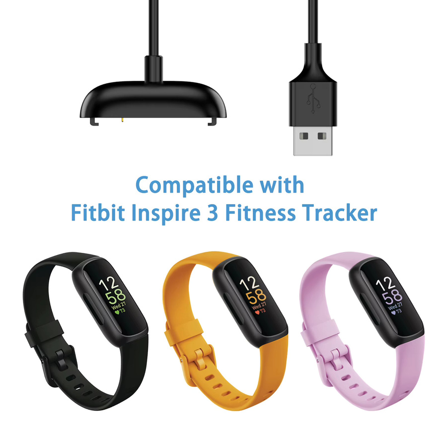 IEOVIEE USB-C Ladegerät für Fitbit Inspire 3 Fitness Tracker mit Kabelclip in Schwarz - Bild 4