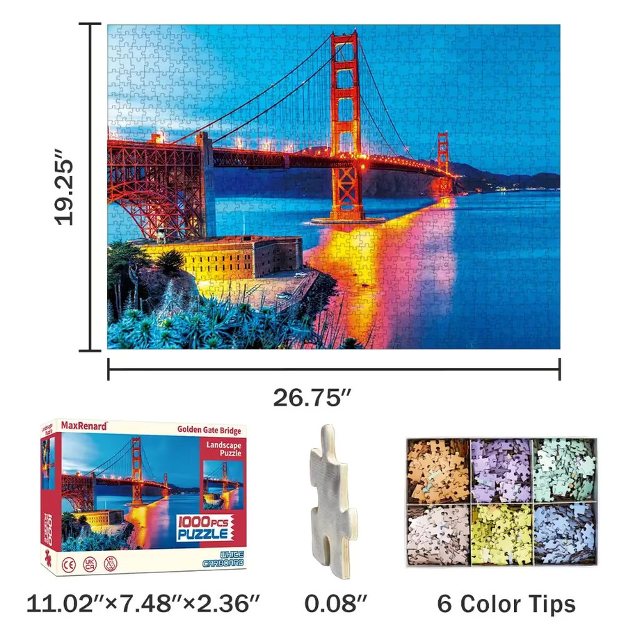MaxRenard Golden Gate Bridge Puzzle, 1000 Teile, ab 8 Jahren - Bild 3