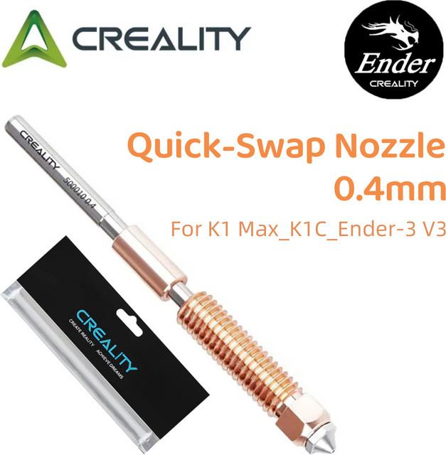 Creality Schnellwechsel-Düse aus gehärtetem Stahl mit 0,4 mm Durchmesser für K1 Max, K1C und Ender-3 V3 für Hochgeschwindigkeitsdruck - Bild 1