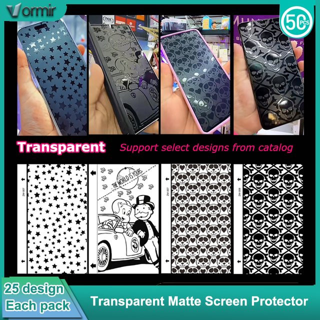 VORMIR 50 Stück Matte TPU Hydrogel Displayschutzfolie Design Micas Phone Skin Aufkleber für Plotter Cutter Maschinen in Multicolour - Bild 1