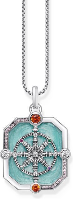 Thomas Sabo Kettenanhänger Wheel of Karma, 925 Silber, Zirkonia, Damen - Bild 1