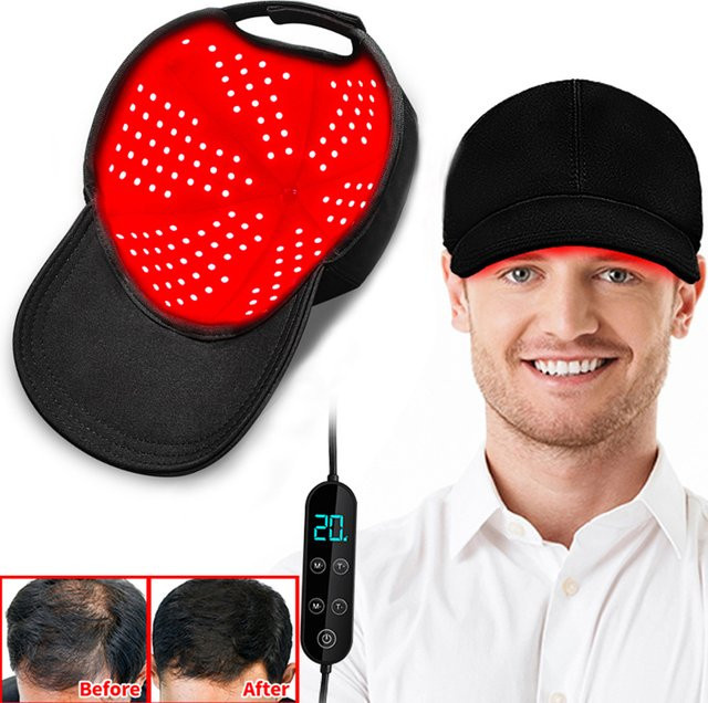 vilnason Haarwachstumskappe, Rotlichttherapie, 180 Infrarot-LEDs, 660 nm und 850 nm - Bild 1