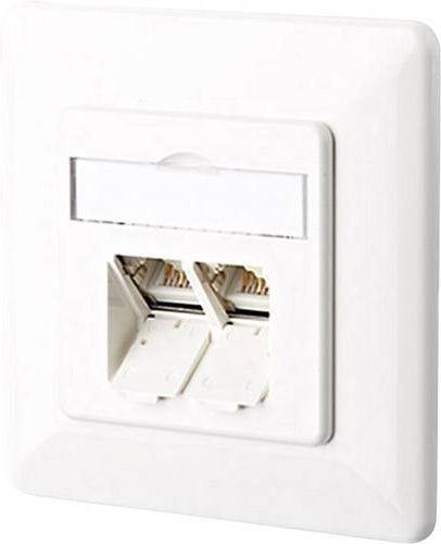 Metz Connect Anschlussdose C6A AP E-DAT mit 2 RJ45 Ethernet/LAN Ports in Weiß - Bild 1