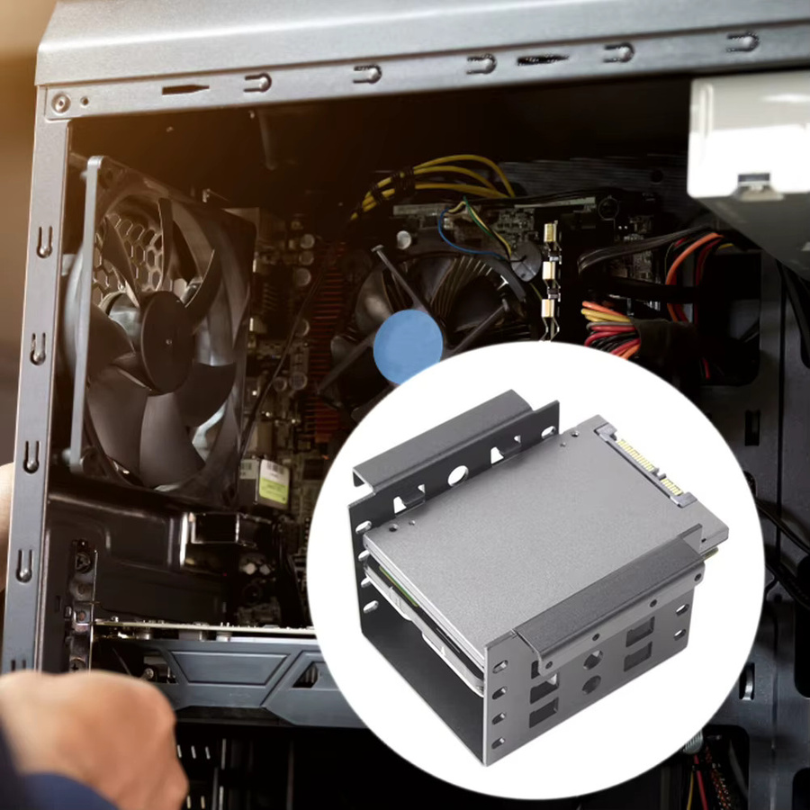 VODOOL 4-Bay SSD Festplatten-Caddy Gehäuse für 2,5-Zoll-auf-3,5-Zoll-Festplatten, interner Montagehalter, Schwarz - Bild 3