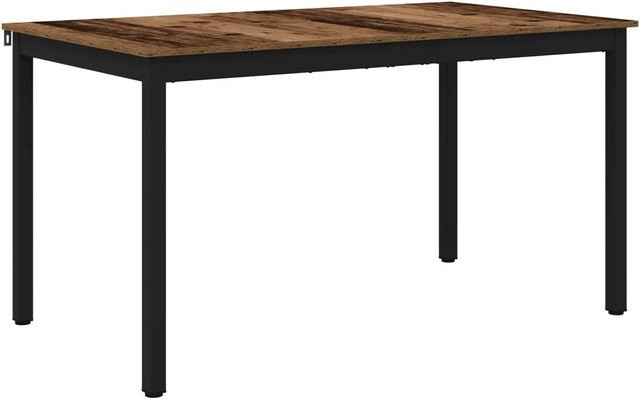 vidaXL Esstisch aus Metall und Holzwerkstoff in Schwarz und Braun, rechteckig, B/T/H: 80 x 80 x 75 cm - Bild 1