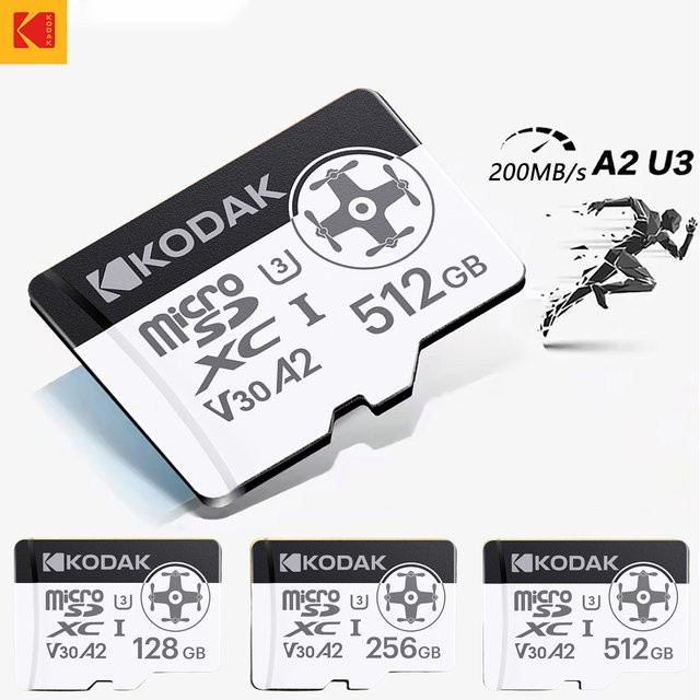 Kodak Ultra microSDXC Speicherkarte A2 mit bis zu 200MB/s für DJI Drohnen und GoPro - Bild 1