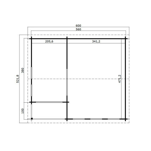 Lasita Maja Blockbohlenhaus Sri Lanka Gartenhaus mit Satteldach in Grün, B/H/T: 600 x 285 x 321,8 cm - Bild 3