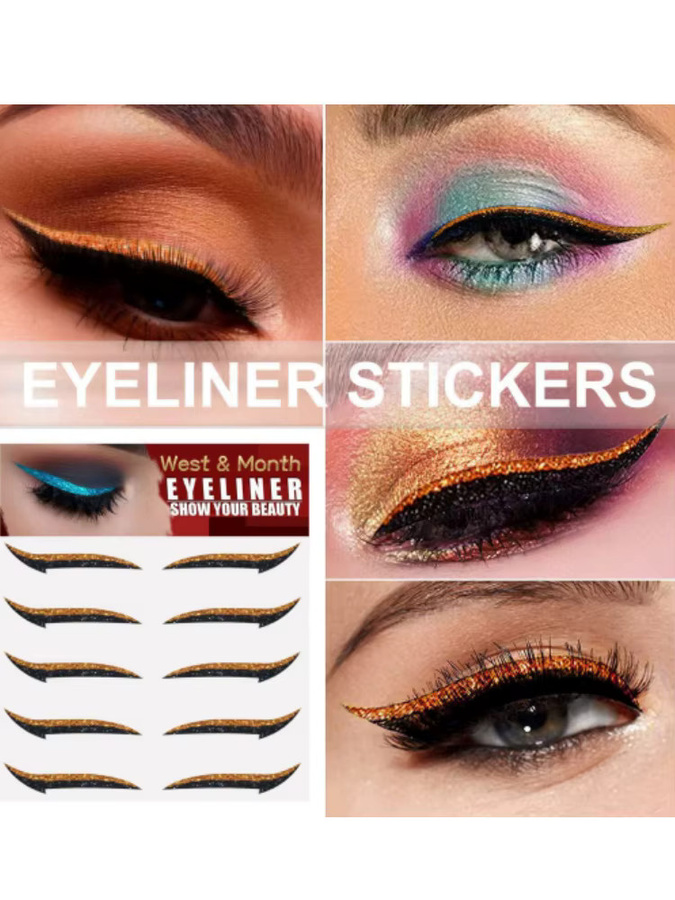 YOCITY Eyeliner-Aufkleber, schimmernd, 4 Farben, Unisex - Bild 7