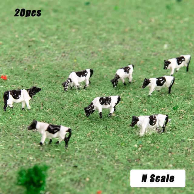 TERAYSUN Miniaturkühe, Modell Nutztiere, 20-teiliges Set, 1:160 (Spur N) - Bild 1