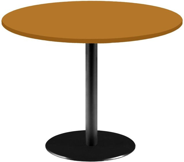 RestooTab Tisch Rome XL rund in Senf und Holzdekor, Höhe: 73 cm, Durchmesser: 120 cm - Bild 1