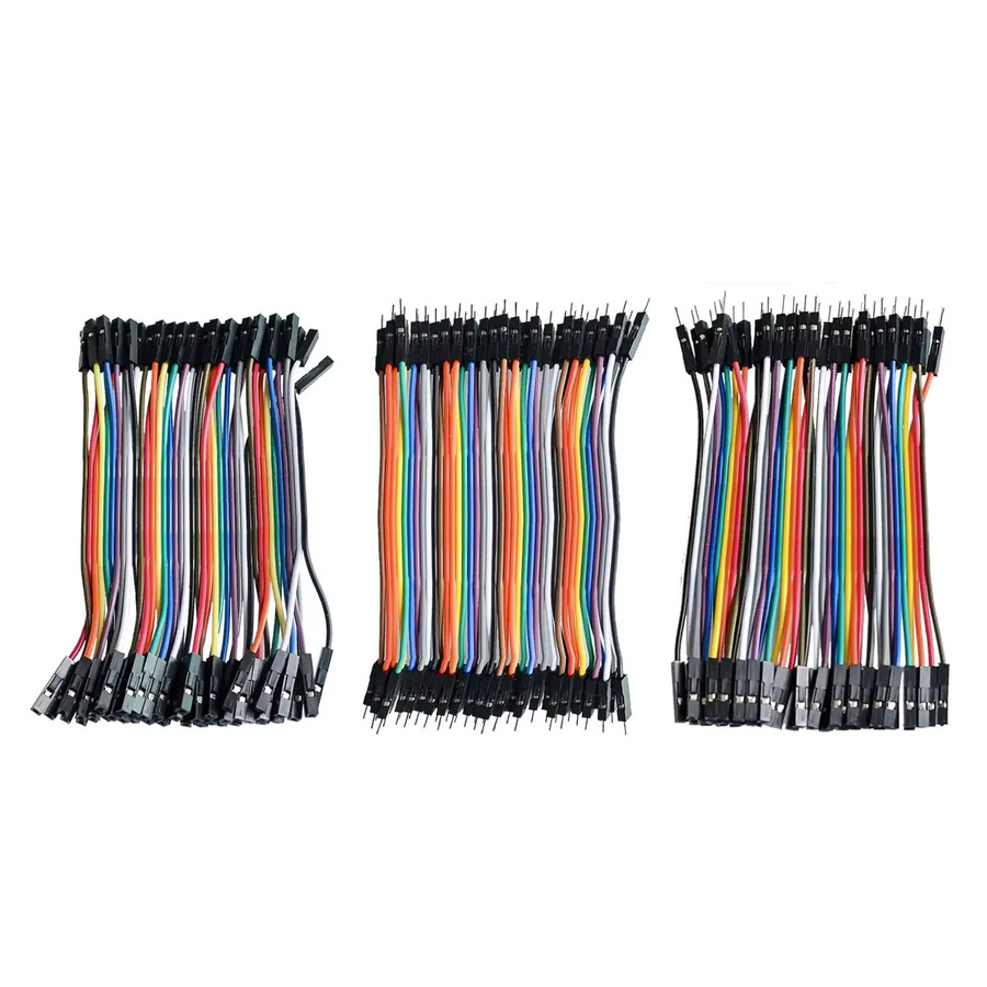 Si Tai&SH Dupont-Leitung Set mit 120 Stück in Multicolor, Überbrückungsdrähte mit Stecker auf Stecker, Stecker auf Buchse und Buchse auf Buchse, Längen: 10 cm, 20 cm, 30 cm - Bild 3