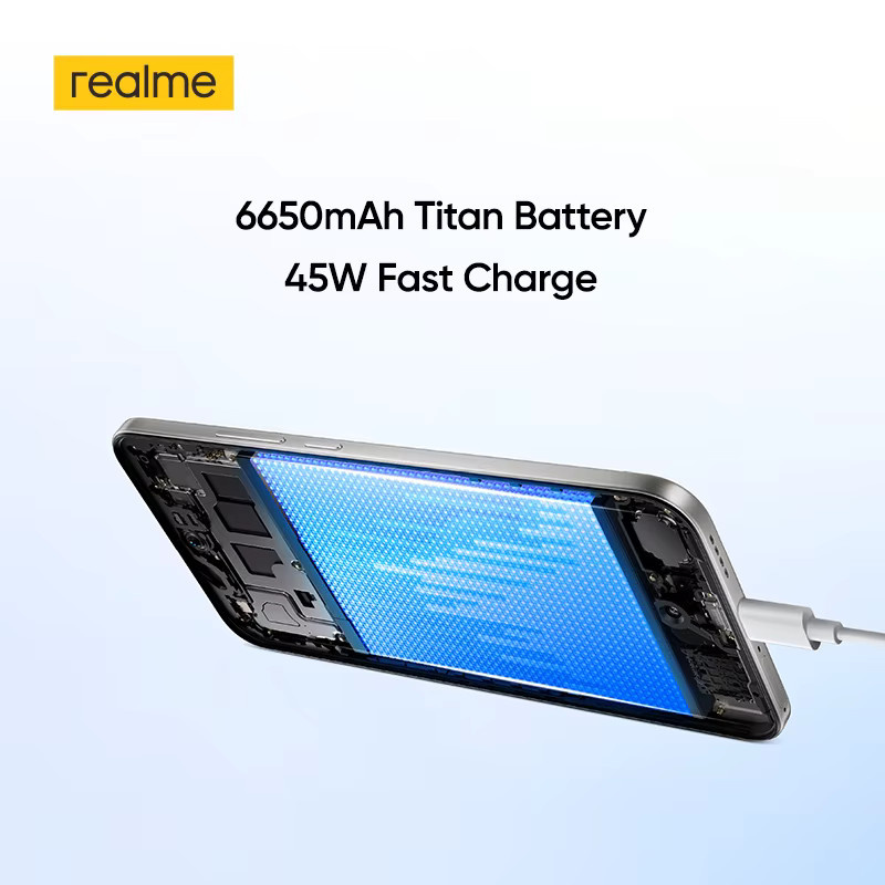 Realme 16 5G Smartphone in Schwarz mit AMOLED-Bildschirm, 50 MP Kamera, 6550 mAh Akku und 45 W Schnellladefunktion sowie IP69 Schutz - Bild 3