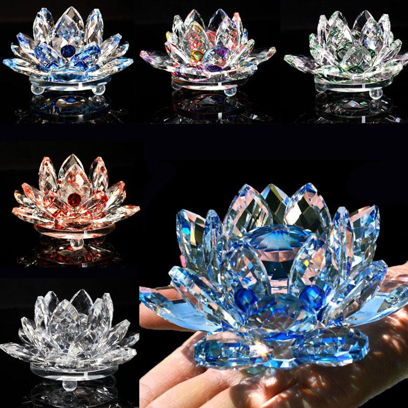 Yiran Furniture Lotusblume aus Quarz-Kristallen in Multicolour, Feng Shui Deko-Ornament für Yoga und Wicca, Durchmesser: 60 mm - Bild 2