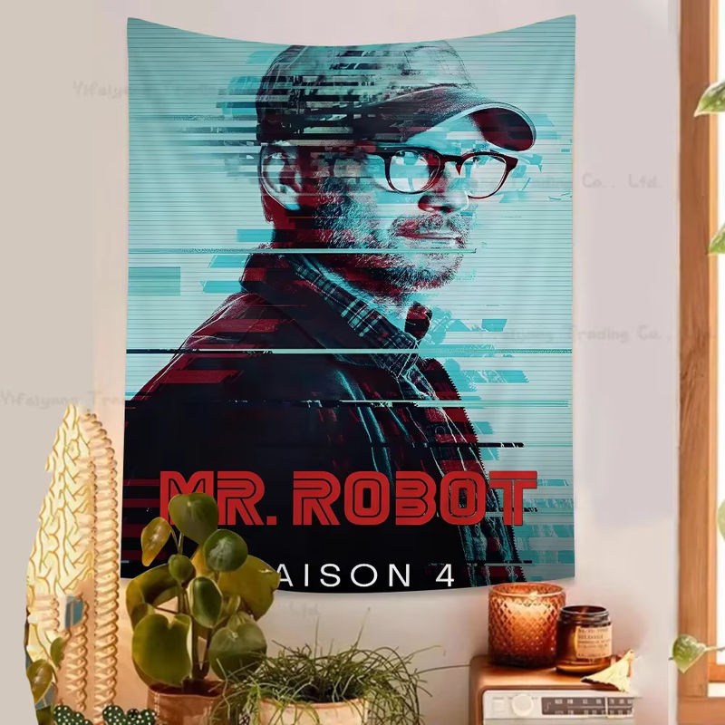 Mr. Robot Hippie Wandteppich mit buntem Blumenmuster als dekorativer Wandbehang in Multicolor - Bild 3