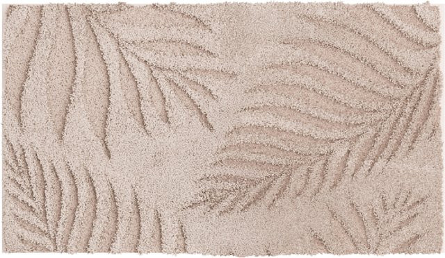 Badematte FERYA in Beige mit floralem Design, rutschfest und schnelltrocknend - Bild 1