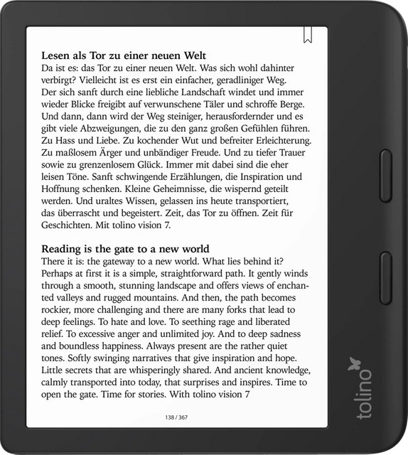 Tolino Vision Color eBook-Reader mit 7 Zoll Display in Schwarz - Bild 1