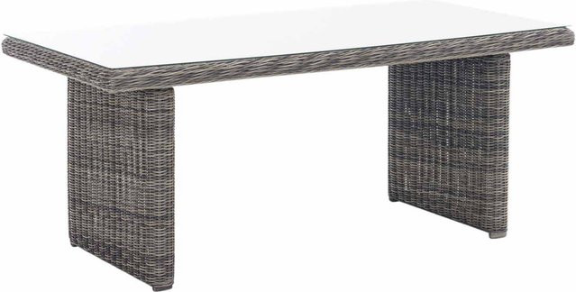 TPFGarden Tisch Fonda aus Polyrattan in Grau-Meliert, rechteckig mit Glasplatte und Aluminiumgestell, B/T/H: 180 x 90 x 75 cm - Bild 1