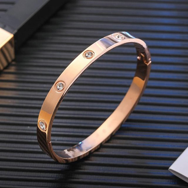 Armband, Kupfer, Roségold, Zirkonia, Damen - Bild 1