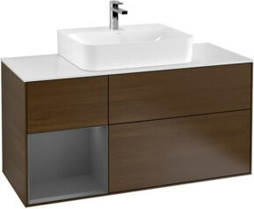 V&B Finion Waschtischunterschrank mit Wandbeleuchtung, Anthrazit, Breite: 120 cm, Tiefe: 50,1 cm, Höhe: 50,1 cm - Bild 1