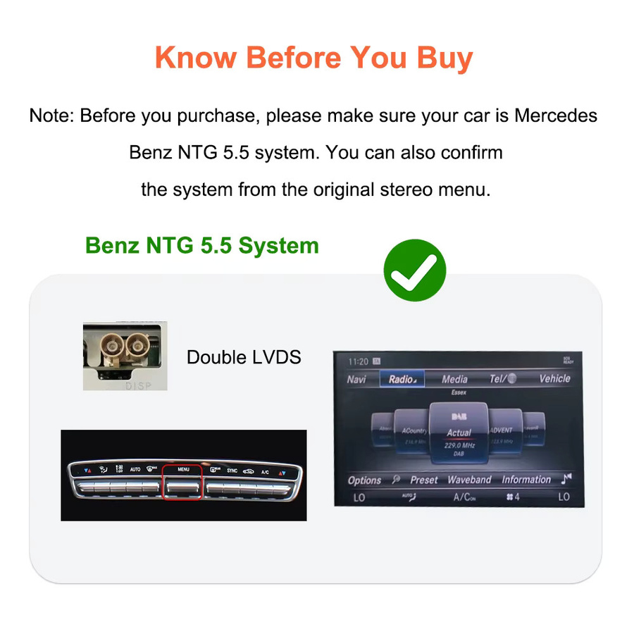 Bonroad Wireless CarPlay Decoder Box für Mercedes Benz E-Klasse W213 2016-2020 NTG5.5 System mit Android Auto Interface und Bluetooth/Wi-Fi Unterstützung - Bild 2