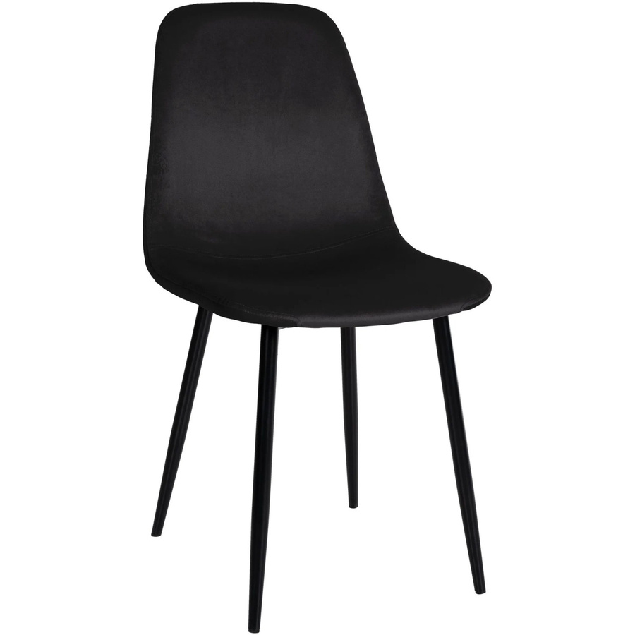 DELUKE Esszimmerstuhl MOVI in Schwarz aus Samt und Metall, H: 88 cm, B: 44 cm, T: 51 cm - Bild 2