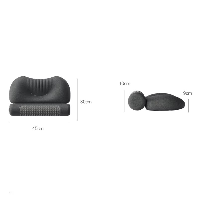 HEHUAI HT Nackenmassagekissen zur Linderung von Schulterschmerzen mit Wärme und ergonomischer Traktion, Grau, B/T/H: 45 x 30 x 45 cm - Bild 4
