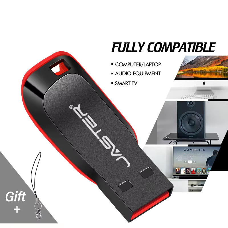 JASTER USB 2.0 Flash-Schlüsselanhänger in Schwarz mit Kapazitäten von 16 GB bis 128 GB - Bild 5