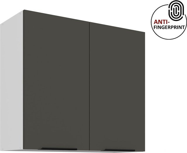 Küchen Hängeschrank ARIA in Anthrazit matt mit Anti-Fingerprint-Beschichtung, Breite: 80 cm, Höhe: 72 cm - Bild 1