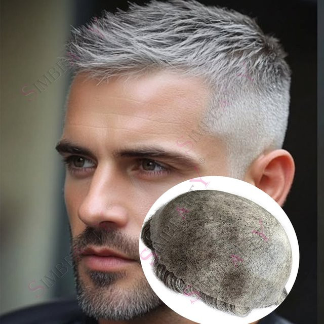 simbeauty Kapillarprothesensystem Graues Echthaar, Herren - Bild 1