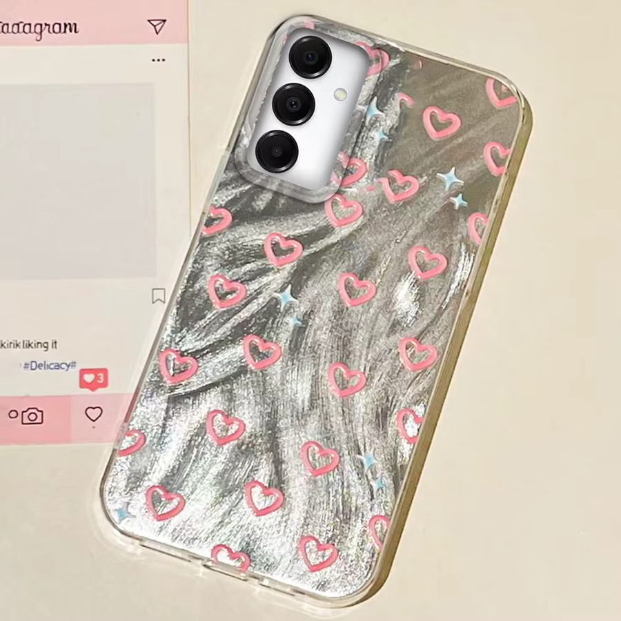 Samsung Galaxy Handyhülle mit rosa Herz im koreanischen Design für verschiedene Modelle wie A55, A16, A35 und A54 - Bild 2