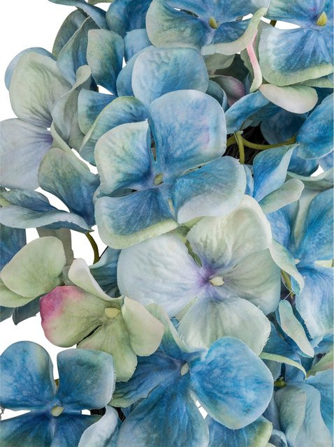 Gasper Deko-Kranz Hortensie in Blau für den Frühling, hängend aus Naturgeflecht und Kunststoff - Bild 1