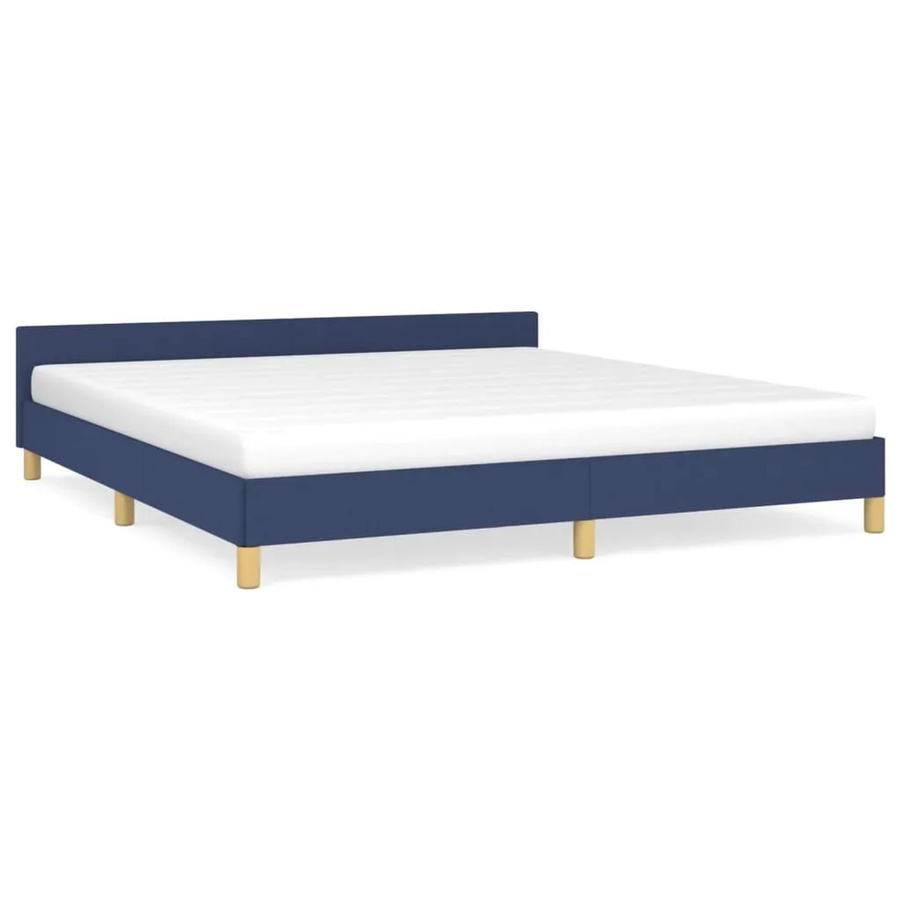 vidaXL Bettgestell mit Kopfteil in Blau aus Stoff, B/T/H: 180 x 200 x 183 cm - Bild 2