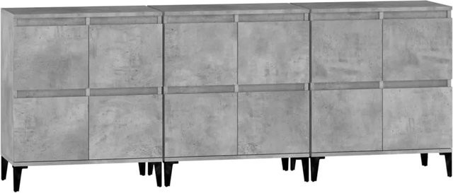 Set aus 3 vidaXL Sideboards in Betongrau aus Holzwerkstoff und Metall, B/T/H: 60 x 35 x 70 cm - Bild 1