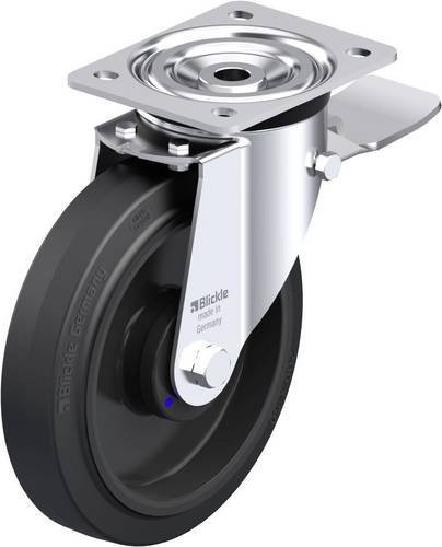Blickle L-POEV 200XKA-ST Stahlblech-Lenkrolle in Schwarz und Grau mit Rad-Durchmesser 200 mm und einer Tragfähigkeit von max. 400 kg - Bild 1