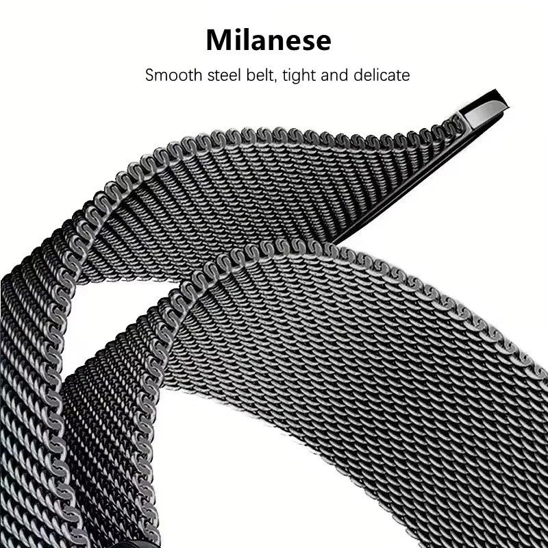 Mlanese Uhrenzubehör, Edelstahl-Metallbänder, Samsung Galaxy Watch 8, Schwarz - Bild 1