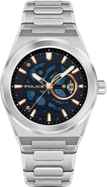 Police Herrenuhr, Quarz, Edelstahl, Blau, 45 mm, 5 ATM - Bild 1