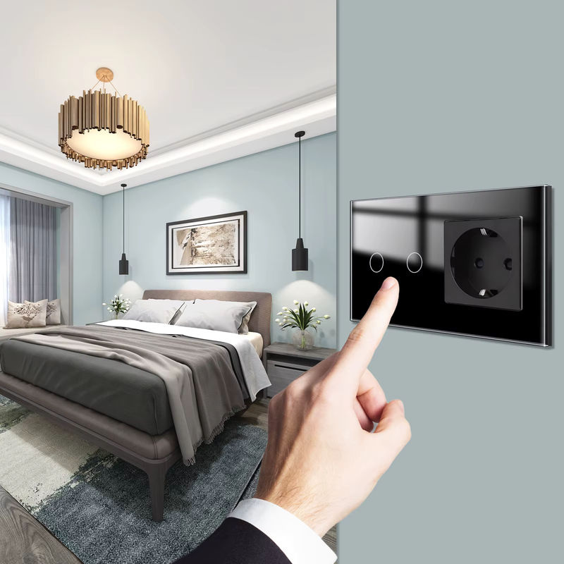 Bingoelec Touch-Lichtschalter mit EU-Wandsteckdosen und USB-Typ-C-Anschluss, 1-Wege-Wandschalter in Weiß - Bild 3