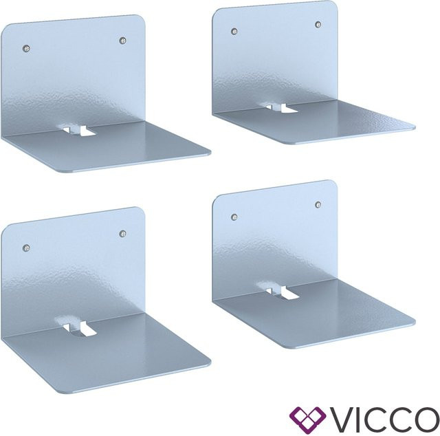VICCO GHOST Unsichtbares Bücherregal 4er Set aus Metall in Silber - Bild 1