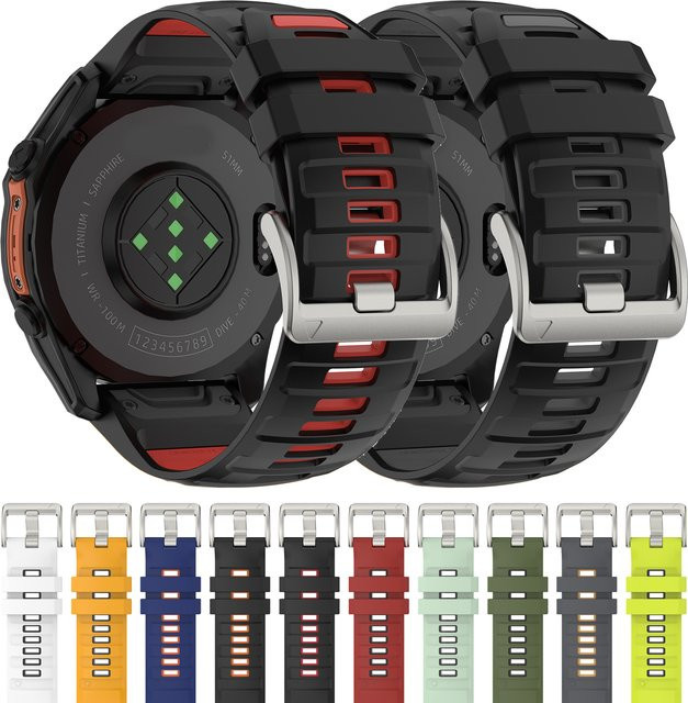 LENNIK Uhrenarmband Silikon, Schwarz, Unisex, 22mm, 26mm - Bild 1