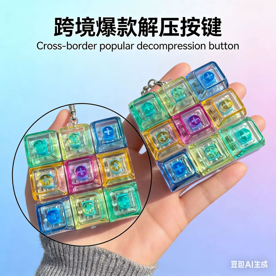 soulbao Fidget Pad Schlüsselanhänger, leuchtend, klickbar - Bild 3