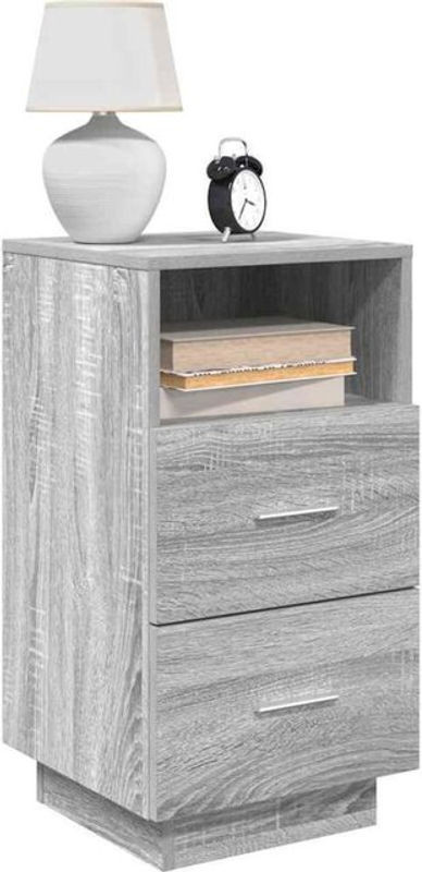 Vidaxl Nachttisch mit 2 Schubladen in Grau Sonoma, modern, B/T/H: 36 x 36 x 68 cm - Bild 1
