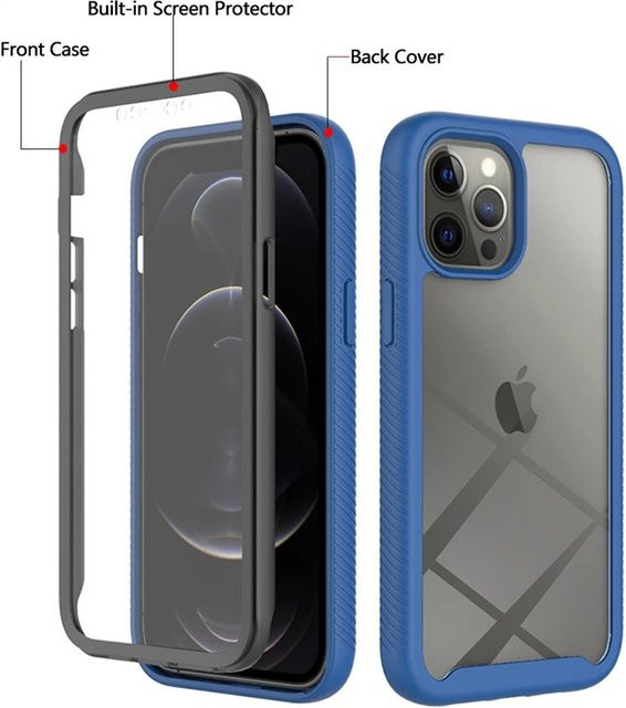 360° Vollschutz Displayschutzfolie und transparente Hülle für iPhone 11 12 13 14 15 16 17 Pro Max Plus und Air Modelle - Bild 1